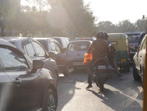 Normal traffic in Delhi, not a traffic jam