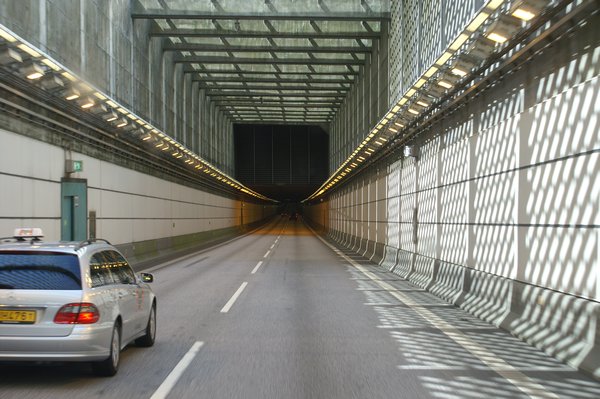 After the bridge comes the tunnel into Copenhagen