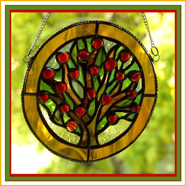 Apple Tree stained glass