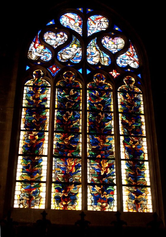 Wonderful modern stained glass window in the Cathedral