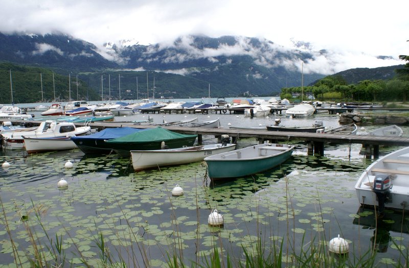 Lake Annecy under a cloud