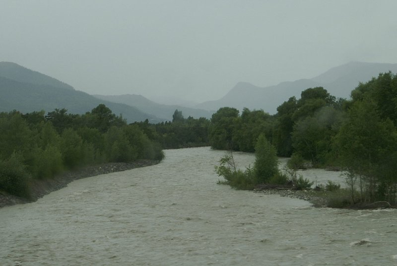 The very swollen river at Embrun
