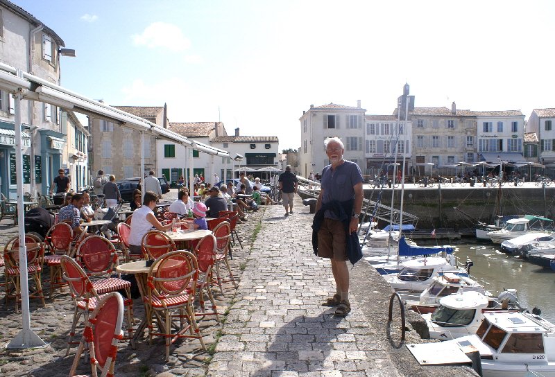 Bob in La Flotte. One of the few people there without a bicycle.
