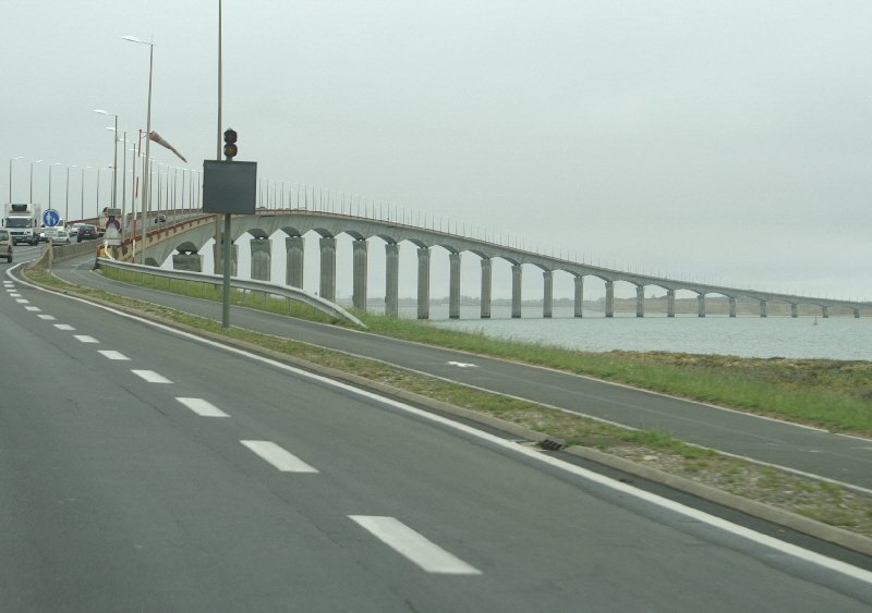 Bridge connecting Ile de Re with the mainland at La Rochelle