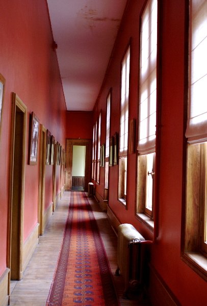  long beautiful red corridor in the chateau (no photos allowed inside (oops !) but this was so good).