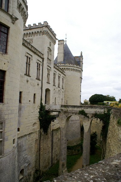 Château de Brézé showing the very deep moat
