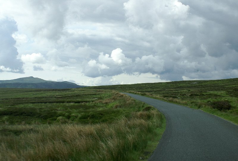 The Old Military Road across the peat covered moorlands of the Wicklow Mountains