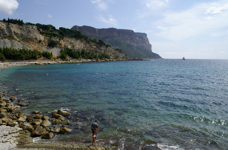 Cassis view to the East and the high cliff.  