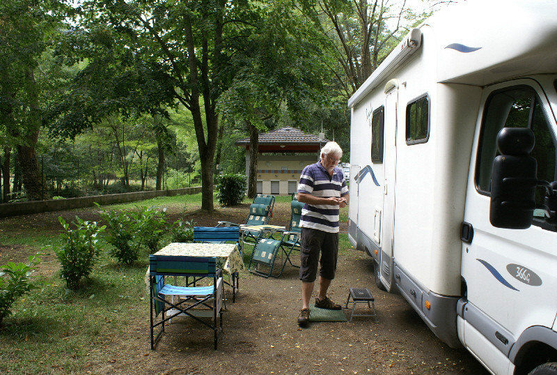 Our very nice campsite by the river Ariege