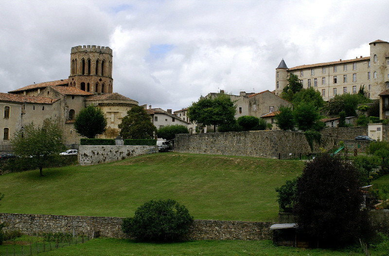 St-Lizier boasts a Cathdral (left) and Bishops Palace (right)