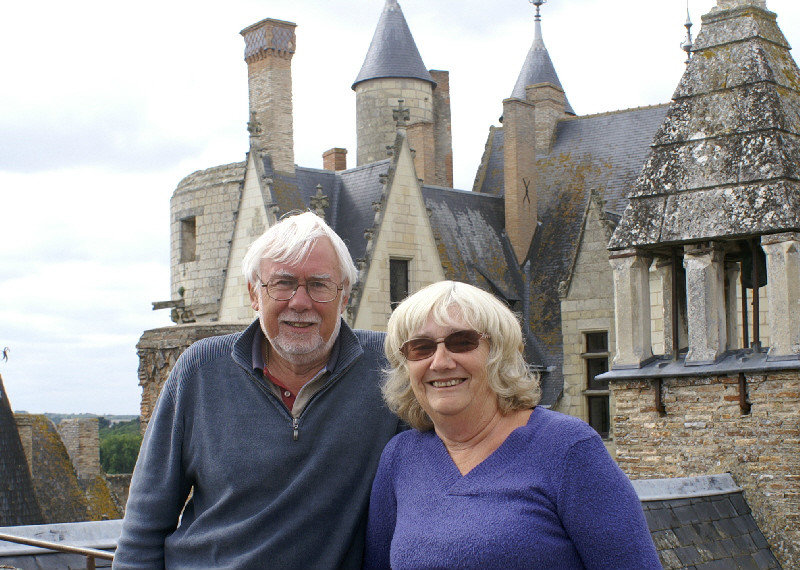 Posing on the ramparts above the chateau