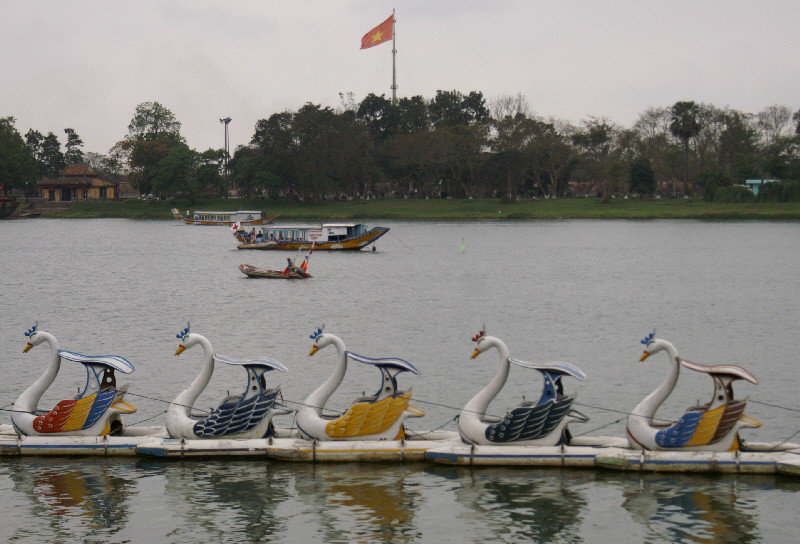 Swan boats on the Perfume River