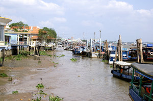 Boat station  Mekong Delta 