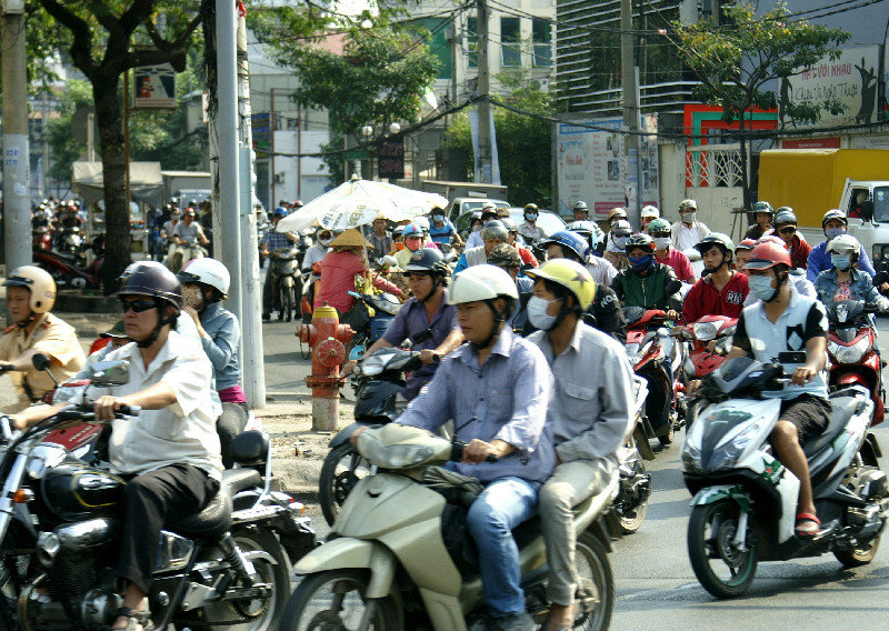 Can never get far from scooters when travelling through Saigon