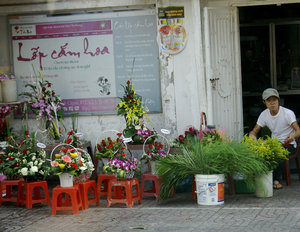 Pavement flower shop