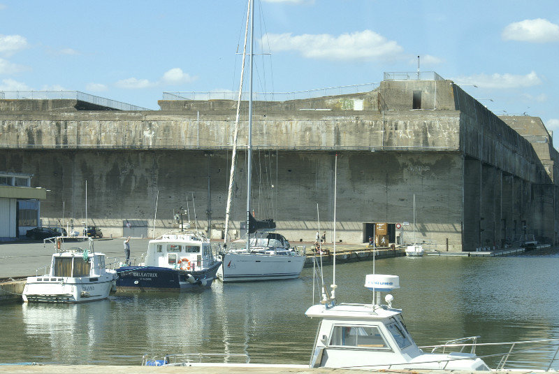 submarine pens and harbour at St Nazaire