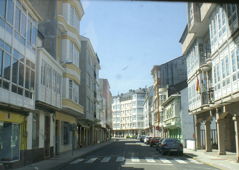 Glass fronted houses throughout Galicia