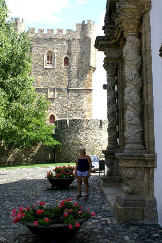 Posing in front of the castle