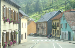 Driving through Les Vosges - houses like a  watercolour painting