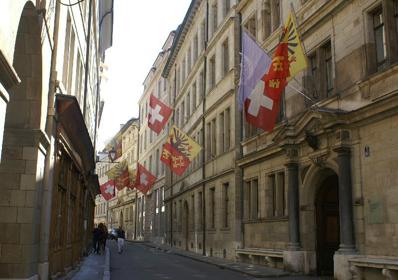 Flags outside the city Hall