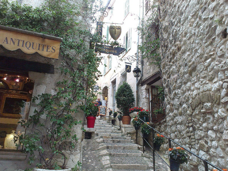 St Paul de Vence - we lunched at the cafe under the black sign in the middle,
