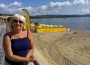 Posing and topping up my South of France tan at Cavalaire-sur-mer