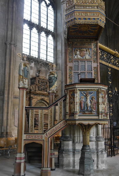 Canterbury Cathedral - beautifully decorated pulpit