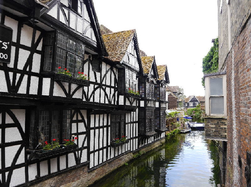 Canterbury - some very old and attractive buildings and boat trips offered on the not very big river