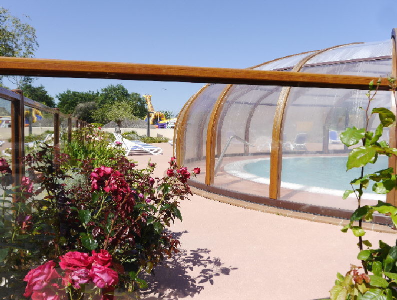 Camping de la Baie de Douranenez has a superb pool complex. This is the inside pool but there is an outside one as well