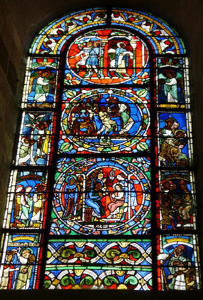 Wonderful stained glass windows in the Cathedral, this is just one of many