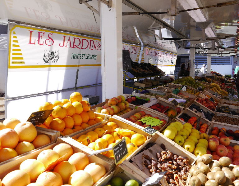 Ars en Re Market - tempting food but not when we're out all day on the scooter and no fridge on board