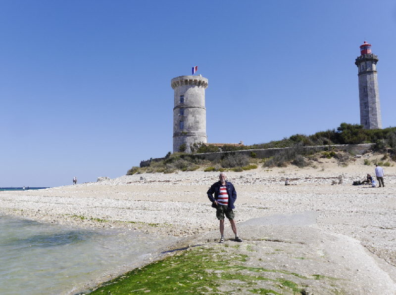 Bob posing in front of the lighthouses as he did in 2008