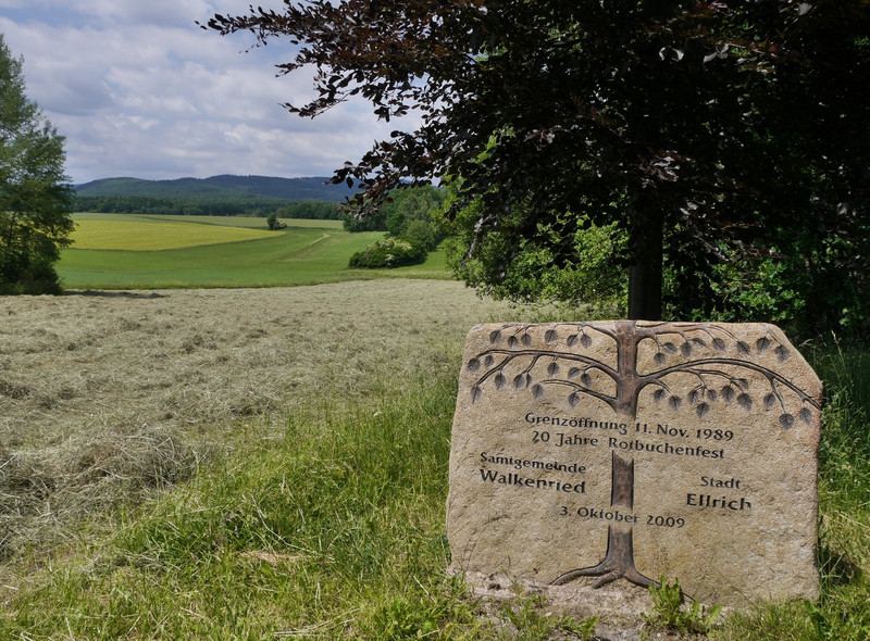 This stone marks the division of Walkenreid to the West and Ellrich to the East. I think the tree was planted as a memorial of the day the two were reunited.