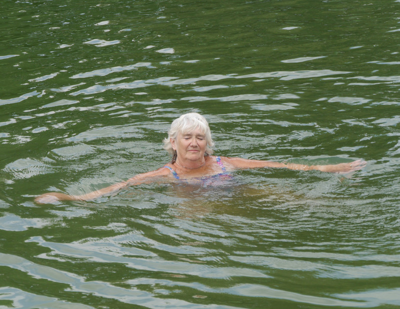 Swimming in the lake in preference to the swimming pool