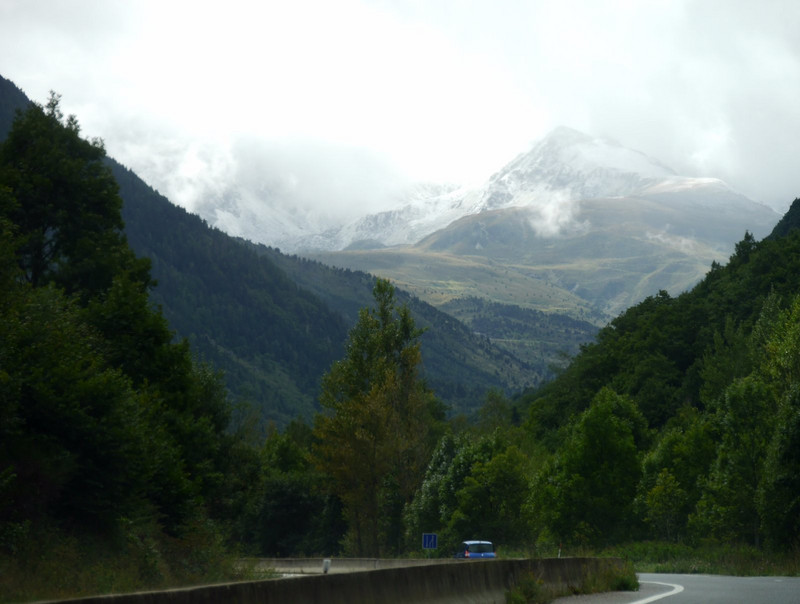Snowcapped mountains overlooking Andorra