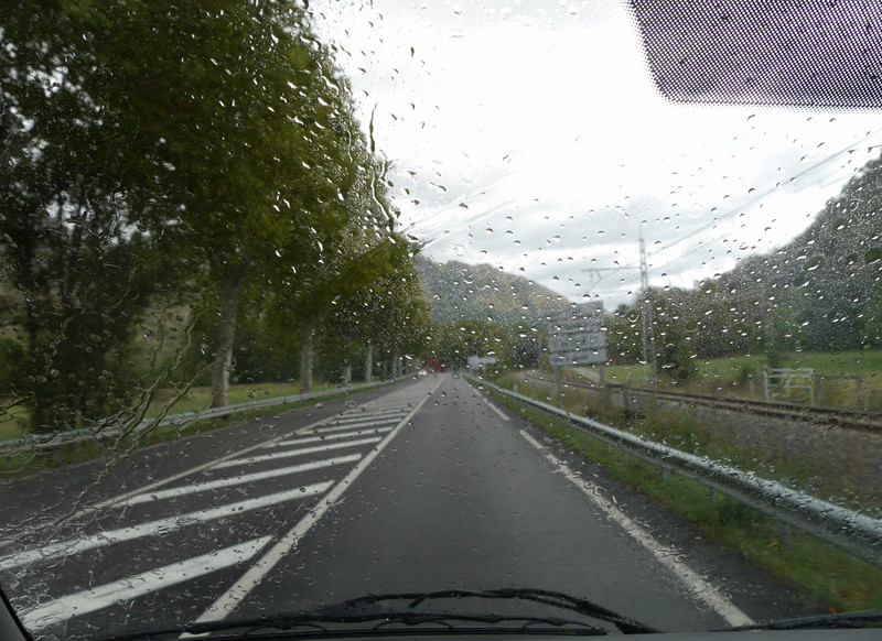 Tricky taking photos through a rain splattered windscreen