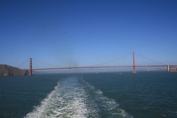 Leaving San Francisco and the Golden Gate bridge