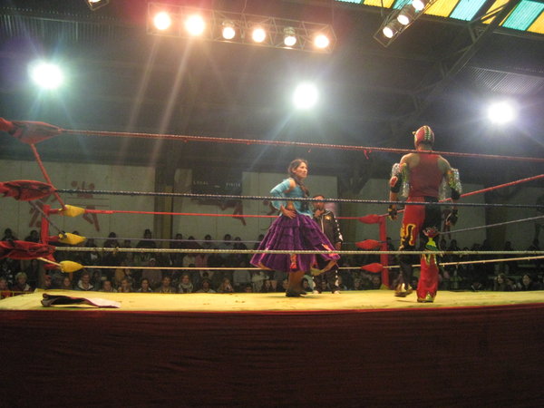 Jennifer Loca faces off against the man in red