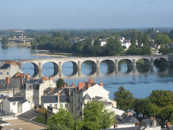 view of bridge from the Saumur chateau