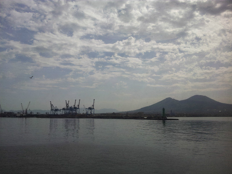 Shipping cranes leaving the port of Naples