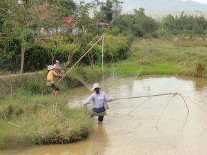 Villagers fishing