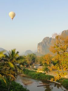 Ballooning over Vang Vieng