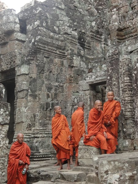 Monks at Bayon temple
