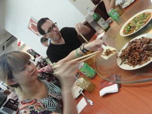Dave and Natalie sampling Sichuan delights