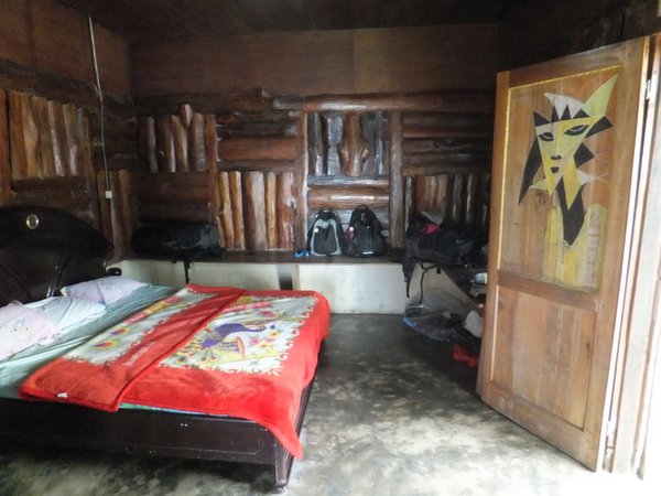 The inside of our $4 cabin