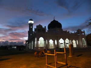 Mosque at dusk, Aceh