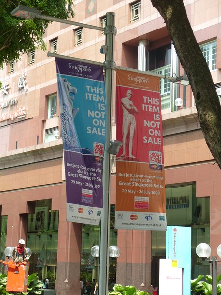 Posters advertising the Singapore Sale