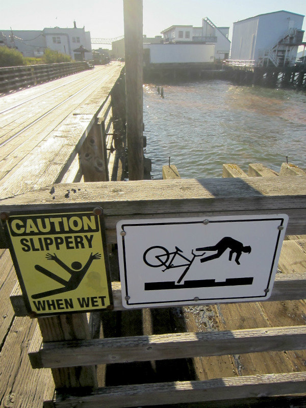 pier signs in Astoria