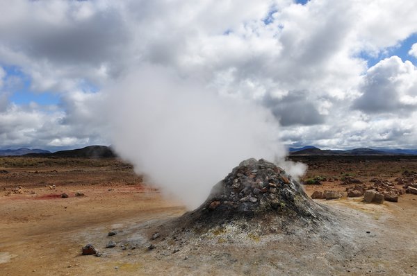 Mysterious steaming mound