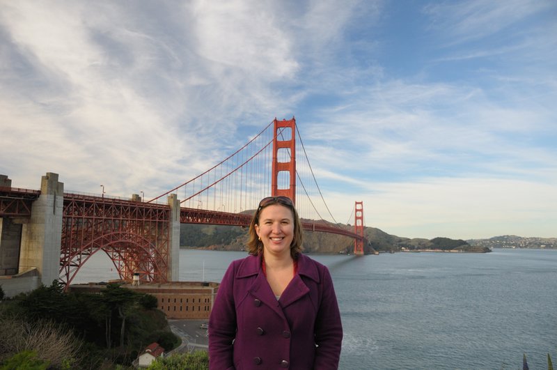 Alicia at the Golden Gate Bridge